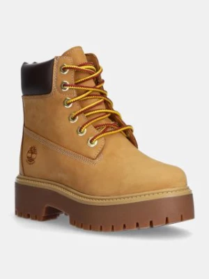 Timberland workery nubukowe Stone Street kolor brązowy na platformie lekko ocieplone TB1A5RJD2311