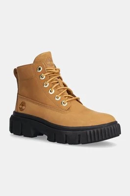 Timberland workery skórzane Greyfield damskie kolor brązowy na płaskim obcasie TB0A5RP42311