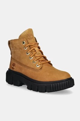 Timberland workery skórzane Greyfield damskie kolor brązowy na płaskim obcasie TB0A5RP42311