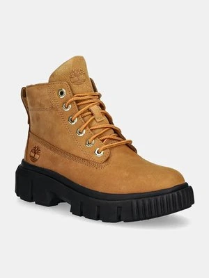 Timberland workery skórzane Greyfield damskie kolor brązowy na płaskim obcasie TB0A5RP42311