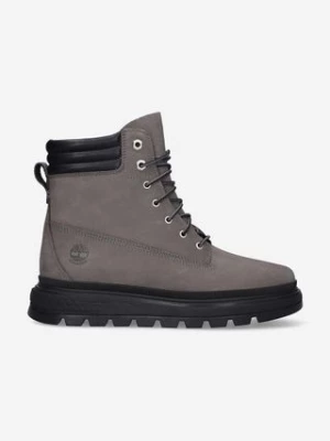 Timberland workery skórzane Ray City 6 IN Boot WP damskie kolor szary na płaskim obcasie A43HP-GREY