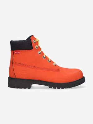 Timberland workery zamszowe 6 in WaterProof Boot kolor pomarańczowy na płaskim obcasie A2FMB-ORANGE