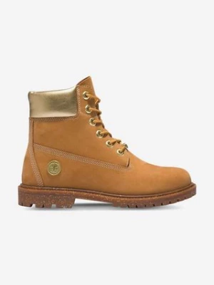 Timberland workery zamszowe 6IN Hert BT Cupsole W damskie kolor brązowy na płaskim obcasie A5RS8-BROWN