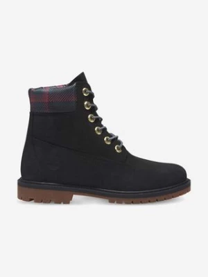 Timberland workery zamszowe 6IN Hert BT Cupsole W damskie kolor czarny na płaskim obcasie lekko ocieplone A5MBG-BLACK