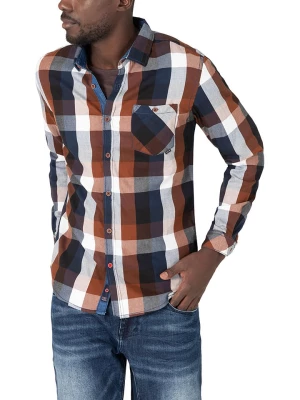 Timezone Koszula - Regular fit - w kolorze granatowo-jasnobrązowo-białym rozmiar: XL