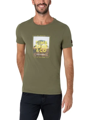 Timezone Koszulka "Photoprint" w kolorze khaki rozmiar: XL
