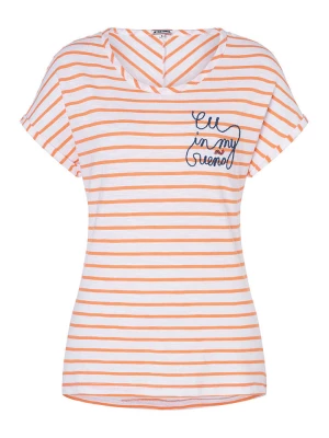 Timezone Koszulka w kolorze pomarańczowo-białym rozmiar: XL