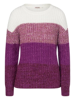 Timezone Sweter w kolorze fioletowo-białym rozmiar: XL