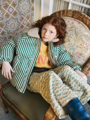 Tinycottons kurtka dziecięca GREEN STRIPES PADDED JACKET