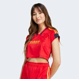 adidas Originals Tiro Cut 3 Stripes Cropped Jersey kobiety Jerseys czerwony rozmiar Odzież
