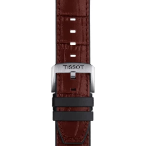 Tissot brązowy pasek wykonany ze skóry z elementami z gumy 22 mm W.KRUK