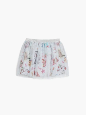 Tiulowa minispódniczka w koty Desigual