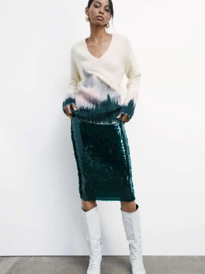 Tiulowa spódnica midi z cekinami PATRIZIA PEPE