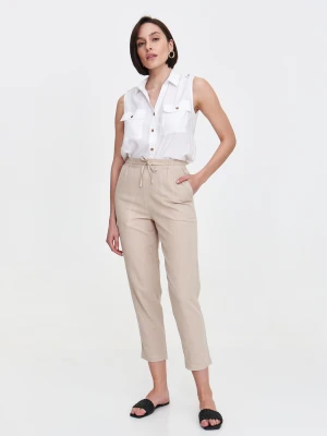 Tkaninowe beżowe spodnie typu chino Top Secret