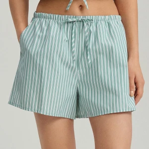 Tkaninowe szorty w paski zielone House