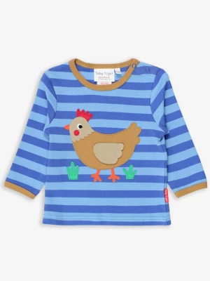 Toby Tiger Koszulka "Clucky Chicken" w kolorze błękitno-niebieskim rozmiar: 104