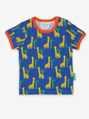 Toby Tiger Koszulka w kolorze niebieskim ze wzorem rozmiar: 68