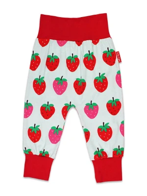 Toby Tiger Spodnie dresowe "Strawberry" w kolorze biało-czerwonym rozmiar: 92