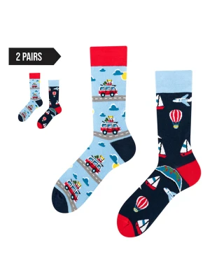 TODO SOCKS Skarpety (2 pary) w kolorze błękitno-granatowym rozmiar: 43-46