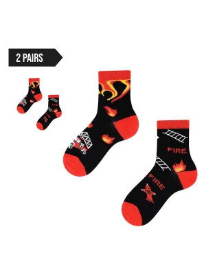 TODO SOCKS Skarpety (2 pary) w kolorze czarno-czerwonym rozmiar: 23-26
