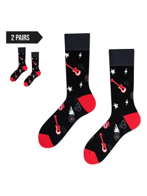 TODO SOCKS Skarpety (2 pary) w kolorze czarno-czerwonym rozmiar: 39-42