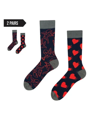 TODO SOCKS Skarpety (2 pary) w kolorze czarno-czerwonym rozmiar: 39-42