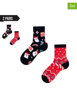 TODO SOCKS Skarpety (2 pary) w kolorze granatowo-czerwonym rozmiar: 23-26