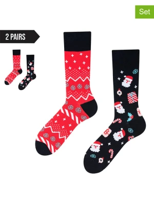 TODO SOCKS Skarpety (2 pary) w kolorze granatowo-czerwonym rozmiar: 39-42