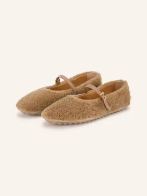 Tod's Baleriny W Stylu Mary Jane Gomma Z Nitami braun JASNOBRĄZOWY