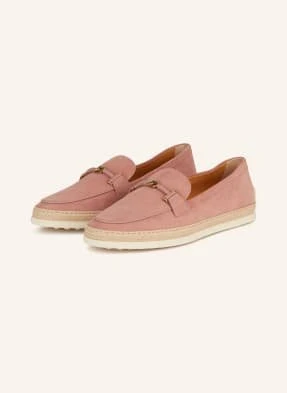 Tod's Loafersy Gomma Rafia rosa