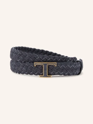 Tod's Pleciony Pasek Skórzany blau GRANATOWY