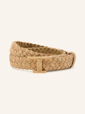Tod's Pleciony Pasek Skórzany braun