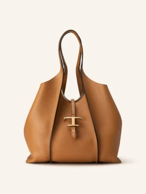 Tod's Torba Shopper T Timeless Medium Z Saszetką braun