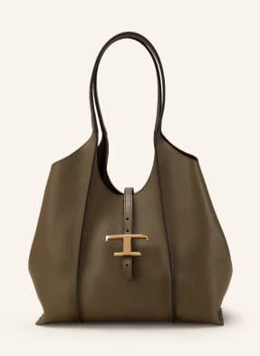 Tod's Torba Shopper T Timeless Small Z Saszetką braun