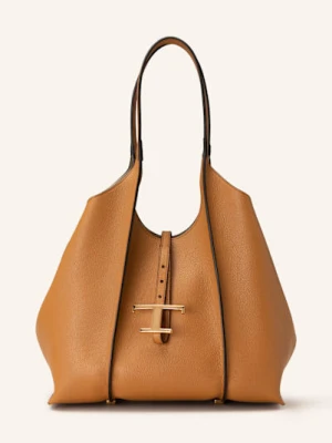 Tod's Torba Shopper T Timeless Small Z Saszetką braun