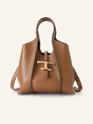 Tod's Torba Shopper T Timeless Small Z Saszetką braun brązowy