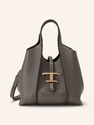 Tod's Torba Shopper T Timeless Small Z Saszetką grau