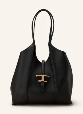 Tod's Torba Shopper T Timeless Small Z Saszetką schwarz