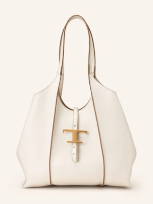 Tod's Torba Shopper T Timeless Small Z Saszetką weiss
