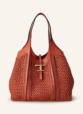 Tod's Torba Shopper Timeless Medium Z Saszetką rot