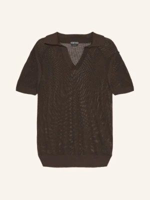 Tom Ford Dzianinowa Koszulka Polo Z Jedwabiem braun