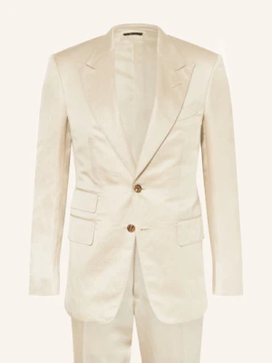 Tom Ford Garnitur Regular Fit Z Jedwabiem I Lnem beige