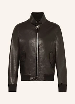 Tom Ford Kurtka Skórzana Harrington schwarz