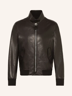 Tom Ford Kurtka Skórzana Harrington schwarz