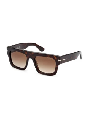 Tom Ford, Kwadratowe okulary przeciwsłoneczne Havana Brown, male,