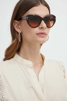 Tom Ford okulary przeciwsłoneczne damskie kolor brązowy FT1084_5252F