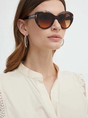 Tom Ford okulary przeciwsłoneczne damskie kolor brązowy FT1084_5252F