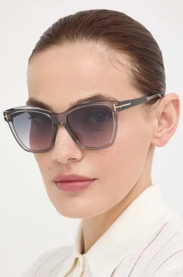 Tom Ford okulary przeciwsłoneczne damskie kolor szary FT1087_5420A
