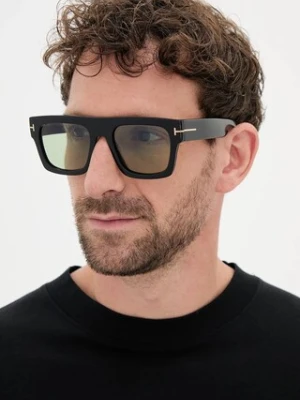 Tom Ford okulary przeciwsłoneczne Fausto męskie kolor czarny FT0711_5301N