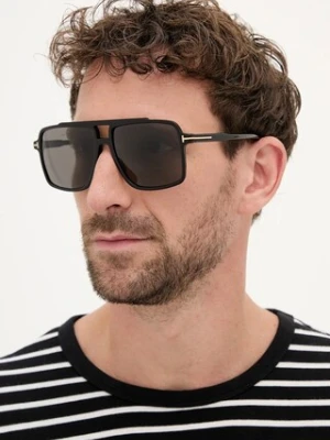 Tom Ford okulary przeciwsłoneczne Kemp męskie kolor czarny FT1177_5901A